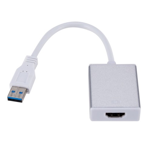 USB to H DMI USB 3.0 / 2.0 - H DMI 1081P FULL H D (남성 대 여성) 컨버터, 하얀색