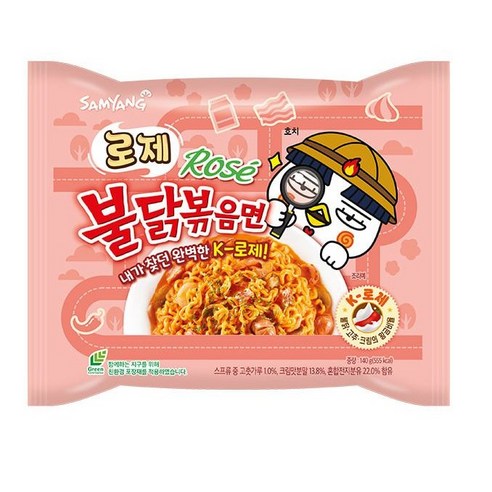 로제 불닭볶음면140g 봉지라면, 6개