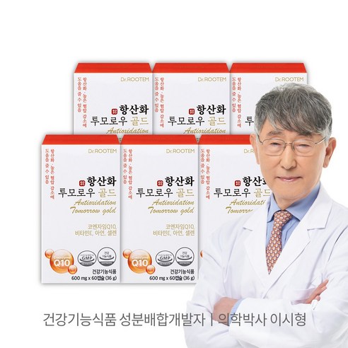 코엔자임q10 코큐텐 코엔자임 큐텐 10 혈압감소 항산화 투모로우 골드 항산화제 영양제, 60정, 6개