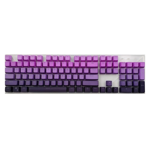 PBT 그라데이션 레인보우 키캡 OEM 높이를 갖춘 업그레이드된 기계식 키보드, Deep purple gradient