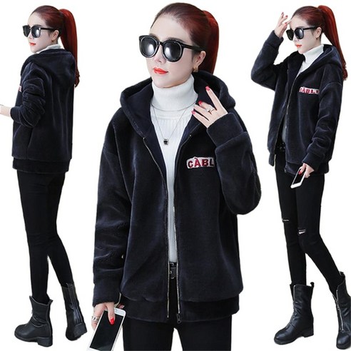 JUSTFEELING 여성 뽀글이 점퍼 퍼 자켓