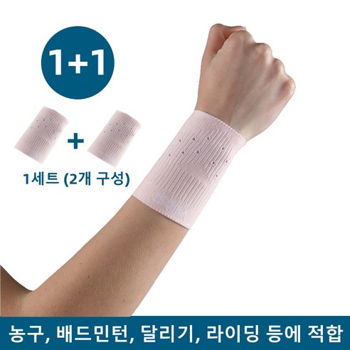 니트 통기 손목 보호대 1+1 - 총2개, 핑크, 1세트