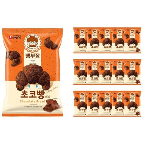 농심 빵부장 초코빵, 55g, 16개