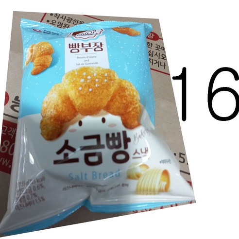 농심 빵부장 소금빵, 55g, 16개 
과자/초콜릿/시리얼