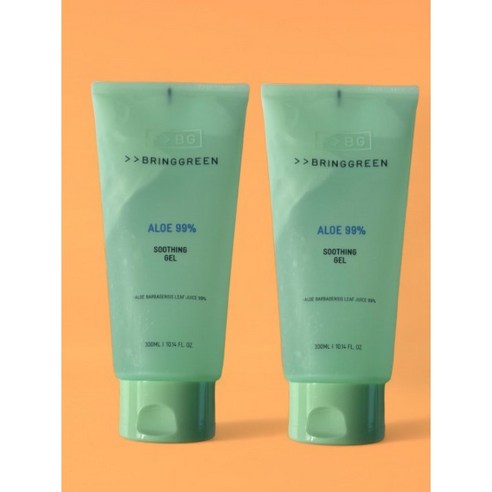 [본사정품] [시원진정] 브링그린 알로에99% 수딩젤 300ml 더블기획 (300ml+300ml) 수딩크림 수분크림 알로에 알로에크림 브링그린수딩크림, 600ml, 1개