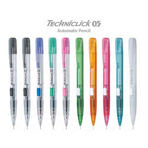 펜텔 Pentel 테크닉 클릭 샤프 0.5mm 10종, 테크니클릭 컬러 10종 (PD105) 필기류 Best Top5