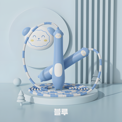 이글웨이 소프트 구슬 줄넘기 아동용, 1개, 블루