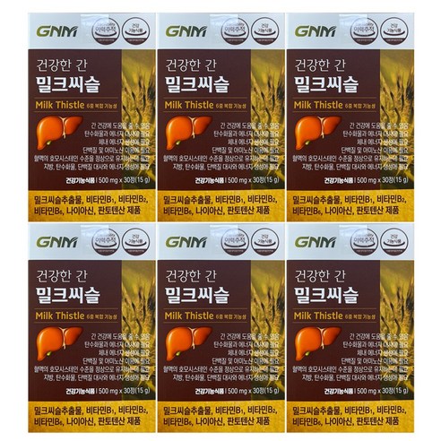 GNM자연의품격 건강한 간 밀크씨슬 900mg x 30정 x 6개, 선택옵션