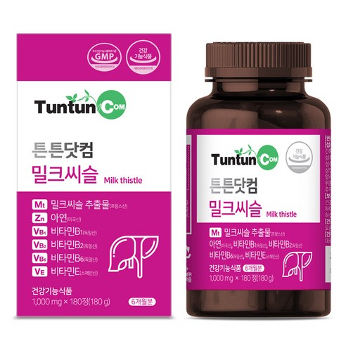 튼튼닷컴 밀크씨슬 [6개월분] / 복합 6종 간 건강 건강기능식품 / 1000 mg x 180 정, 180정, 1개