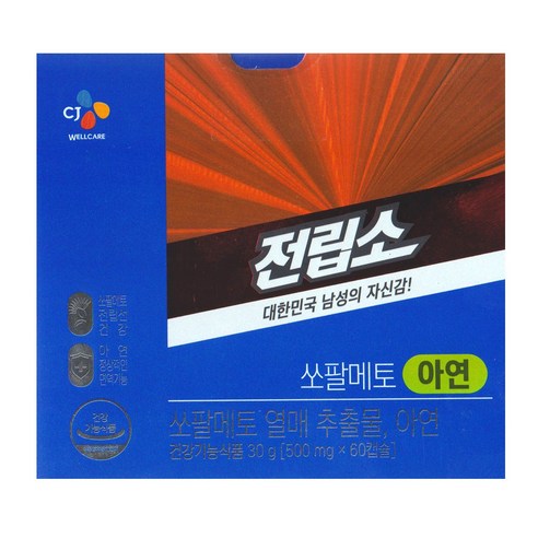 리턴업 전립소 쏘팔메토 아연, 60정, 30g, 1개