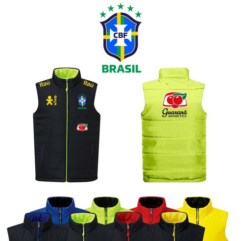 브라질 축구 국가대표 국대 커스텀 양면 패딩조끼 리버시블 자켓 패딩 단체복