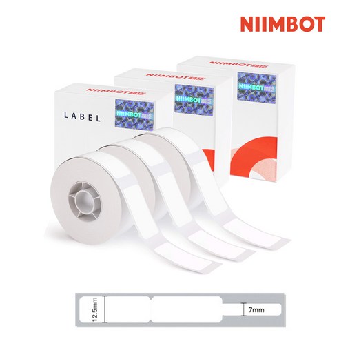 시노링크 프리픽 라벨지 세트 NIIMBOT D11 D110 D101 H1S 님봇 라벨프린터 전용, D02. 화이트x2+투명x1+케이블x1 [4롤]