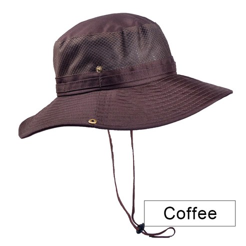 [LF] [LF] 남성 모자 버킷햇 아웃도어 자외선 차단 모자, K31-Coffee