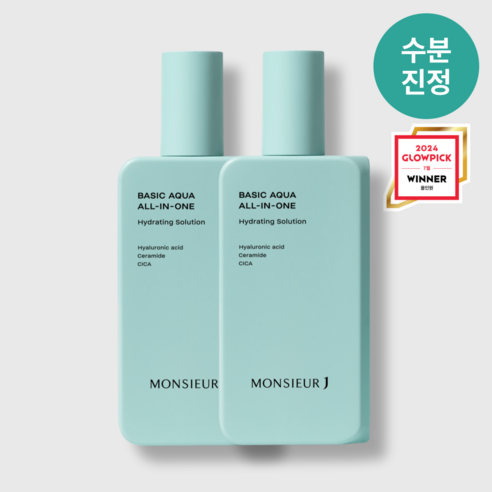 무슈제이 베이직 아쿠아 수분 진정 올인원 200ml 1개, 200ml, 2개