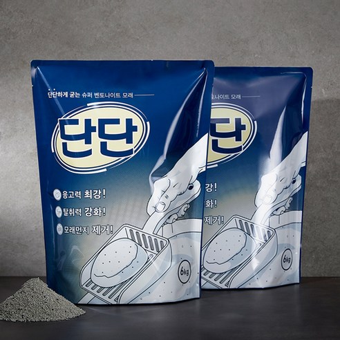 먼지없이 단단한 벤토나이트 모래 단단 6kg 야옹섬, 2개