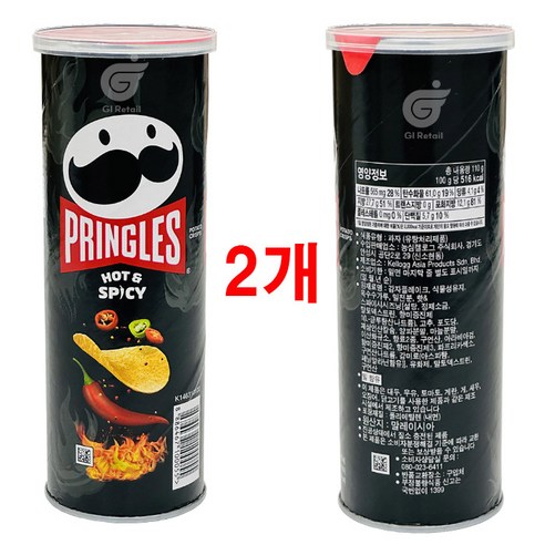 프링글스 핫앤스파이시맛 110g 2개, 102g