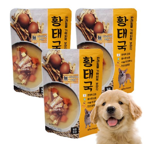 미음펫 강아지보양식 영양죽 국내생산 습식 간식, 3개, 100g, 황태국