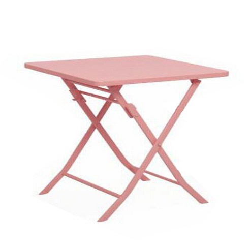 메블르 철제 접이식 사각 테이블 야외 카페 인테리어 테이블 식탁 단품, 핑크