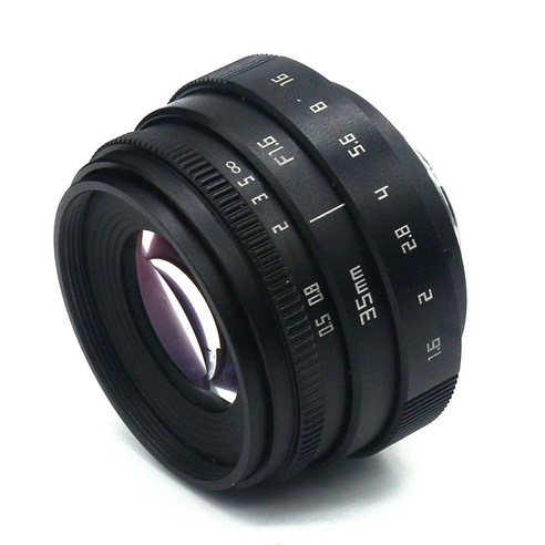 노 브랜드 16mm C 마운트 카메라용 미니 35mm F1.6 APS-C 텔레비전 TV 렌즈/CCTV 렌즈