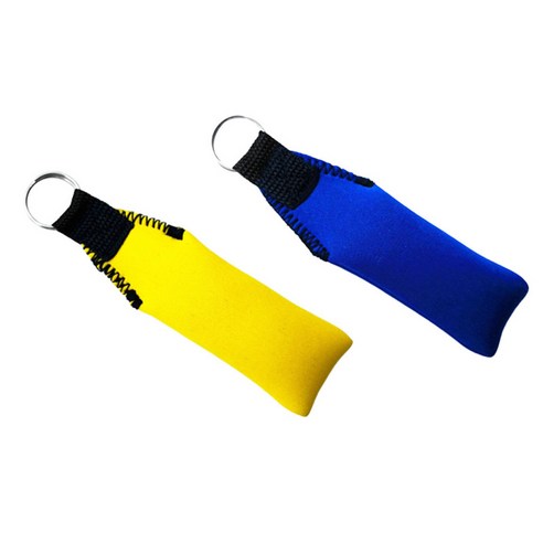 요트 수상 스포츠를위한 2Pcs 직사각형 네오프렌 부동 열쇠 고리 키 플로트, 옐로우, 블루