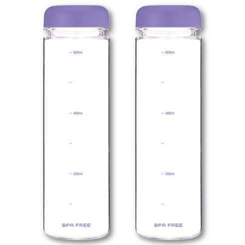 눈금 물병 트라이탄 보틀 700ml 2P, 퍼플 (2개입), 2개