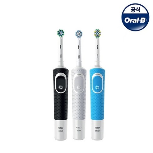 오랄비 Oral-B 전동칫솔 D100 바이탈리티 (화이트/블랙/블루), 크로스액션 블랙 (OD91)