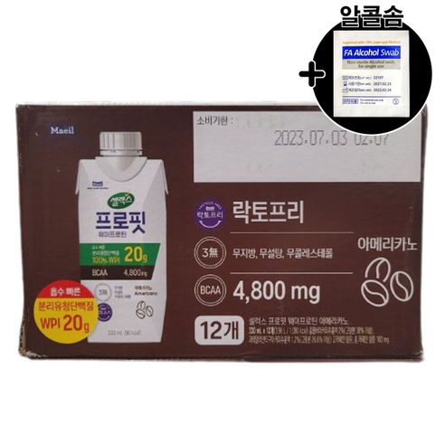 셀렉스 프로핏 웨이프로틴 아메리카노 + 알콜솜 증정, 12개, 330ml