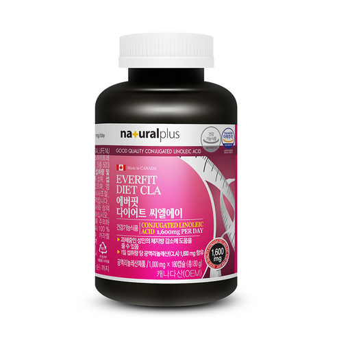 내츄럴플러스 에버핏 다이어트 씨엘에이 공액 리놀레산, 180캡슐, 5개