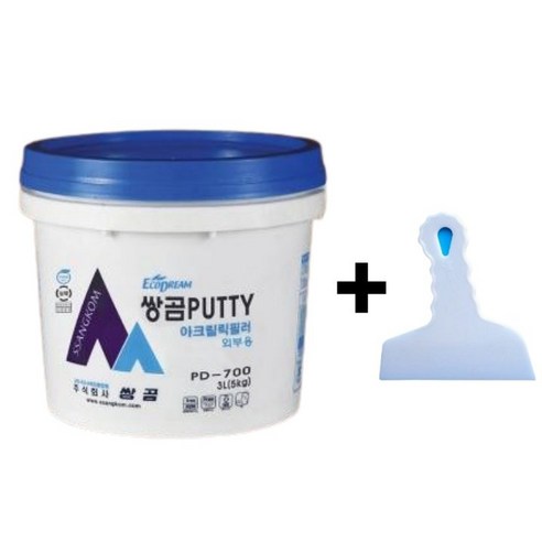 INVEN* 인벤 다용도 아크릴 외부용 퍼티 5kg + P헤라 @안전2중포장@, 외부퍼티5kg+P헤라, 1개