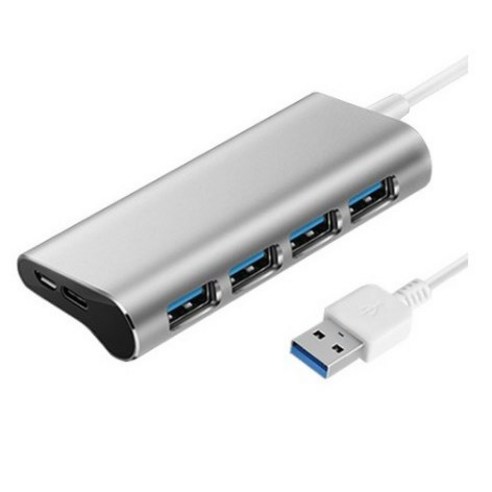 넥스원 4 in 1 고속전송 알루미늄 USB3.0 허브 sy-294, 실버