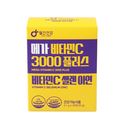 월간건강 메가 비타민C 3000 플러스 셀렌 아연, 93g, 2개