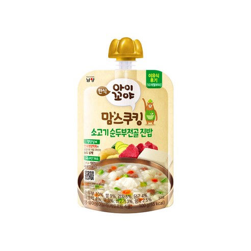 아이꼬야 맘스쿠킹 이유식 100g, 전복과 표고버섯, 2개