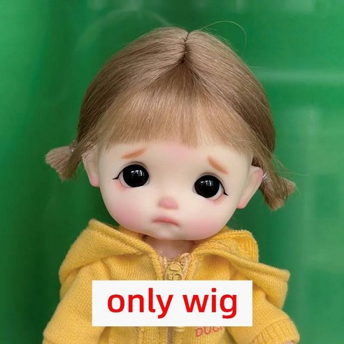 beelinkser7 인형 가발 앞머리 포니테일 컬리 소프트 모헤어 액세서리 Ob11 1/12bjd 1/8BJD 에, only wigs, only wigs23 Best Top5