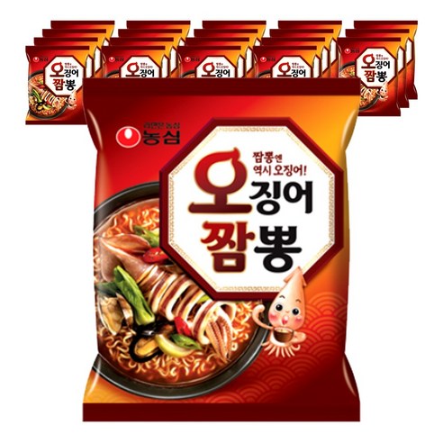 농심 오징어짬뽕, 124g, 20개