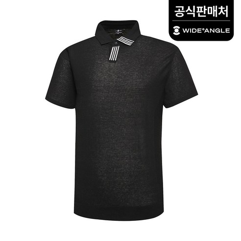 필드의 품격을 높이는 스타일, 와이드앵글 남성 CF 카라 포인트 반팔 스웨터 와이드앵글