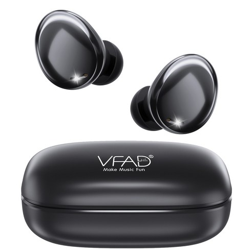 VFAD Super Air 무선 블루투스 이어폰 방수 스포츠 미니 C Type 이어폰, 블랙
