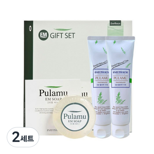 풀라무 EM 치약 2p + 투명 비누 2p 세트, 2세트