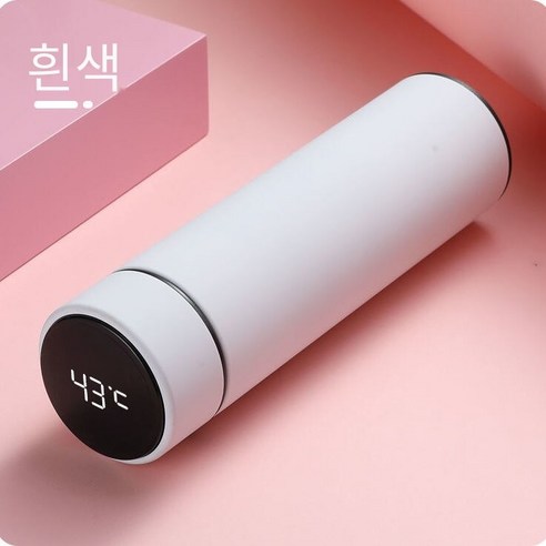 【DF】지능형 온도 측정 절연 컵 스테인레스 스틸 워터 컵 대용량 하이 엔드 비즈니스 티 컵 남자 여성용 휴대용 주전자, 색깔11, 500Ml