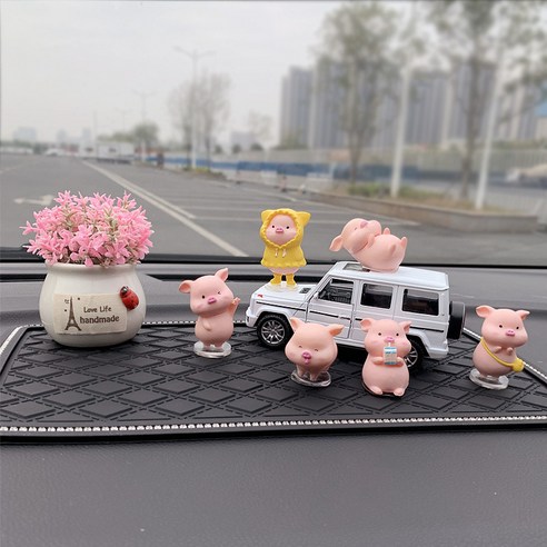 차내 액세서리 장식품, 1 건, 6마리 돼지 분초 흰둥이 큰 G 큰 슬롯 미디엄