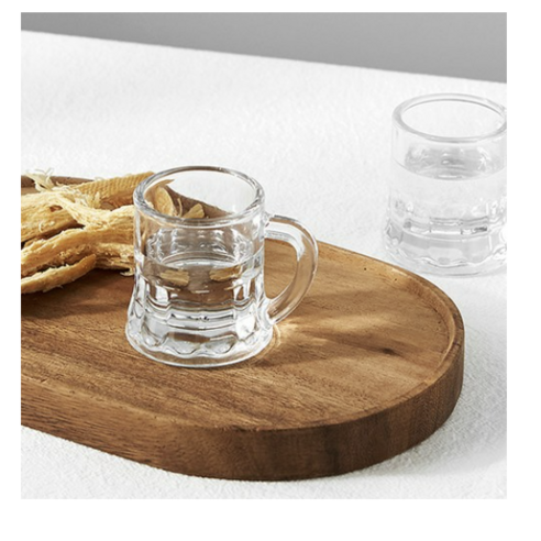 JIN GLASS 손잡이 소주잔 50ml, 12개, 투명