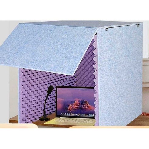 방음박스 방음 박스 흡읍 차단 소음 상자 방청 흡읍재, 외부는 회색 내부는 노란색 60x60x60CM