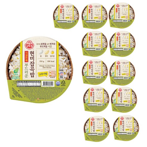 [큐웰엠]오뚜기 식감만족 찰진현미잡곡밥 210g 12개입, 12개