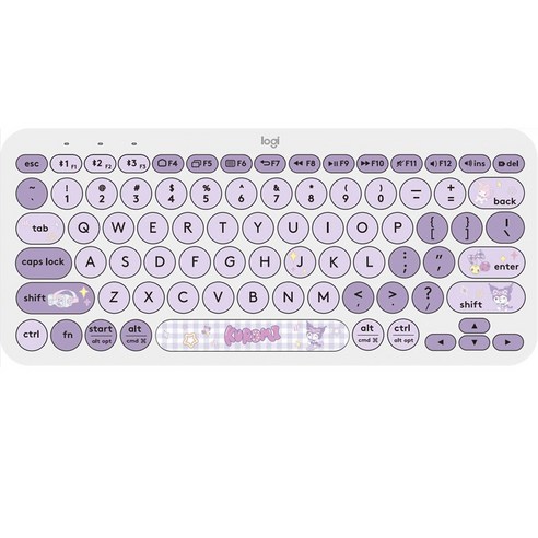 로지텍 블루투스 무선 키보드 K380, 쿠로미 라벤더, 텐키리스
