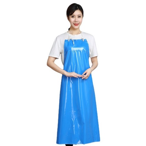 ANKRIC 방수앞치마 앞치마 내장 방수 방모 목걸이 호텔레스토랑사무원 작업 앞치마, 푸른