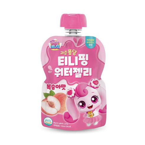 캐치티니핑 워터젤리 110ml 하츄핑 복숭아맛, 30개