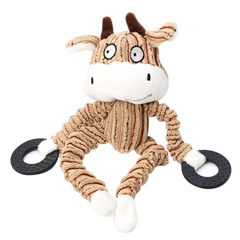 포시럽 반려동물 삑삑이 치발기 애착인형 25cm, 황소, 1개