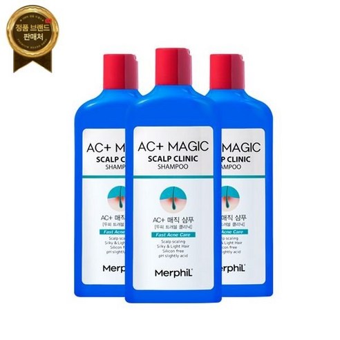 메르필 여드름성 두피 약산성 샴푸 / 민감성 두피 / 두피 스케일링, 3개, 300ml