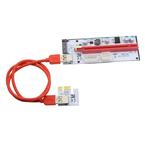 Etase 10PCS VER008S Molex 4Pin SATA 6PIN PCIE PCI-E PCI Express 라이저 카드 008S 어댑터 1X ~ 16X USB3.0 익스텐더 마이닝 마이너, PCI 익스프레스 라이저 카드