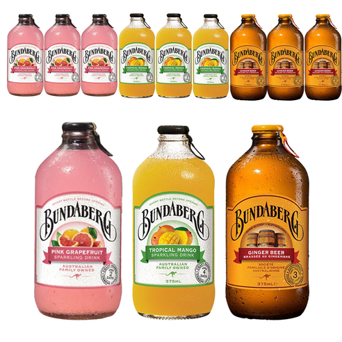 분다버그 핑크자몽 375ml*4개 + 트로피컬 망고 375ml*4개 + 진저비어 375ml*4개, 1세트