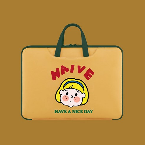 [토트백] 캐릭터 예쁜 9.7/10.5/10.9/인치 파우치 학생용 화웨이 M6 일반 적용, 옐로우걸[플랫백], 옵션2